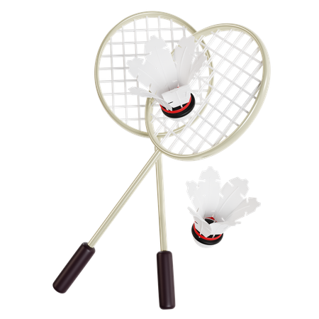 Badminton Rackets and Shuttlecocks  3D Icon