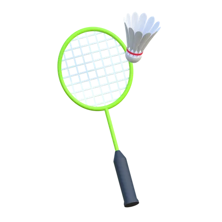 Badmintonschlager Und Federball Symbol Sportausrustung 3 D Illustration 3D Icon