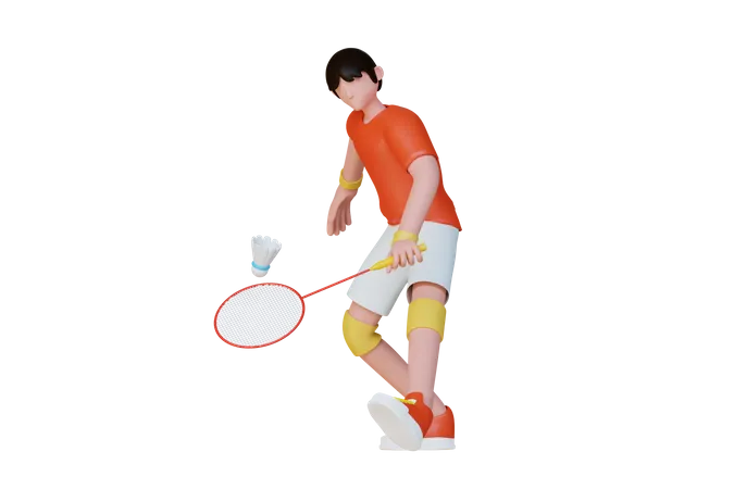 Federballspieler  3D Illustration