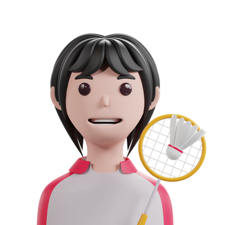 Badmintonspielerin  3D Icon