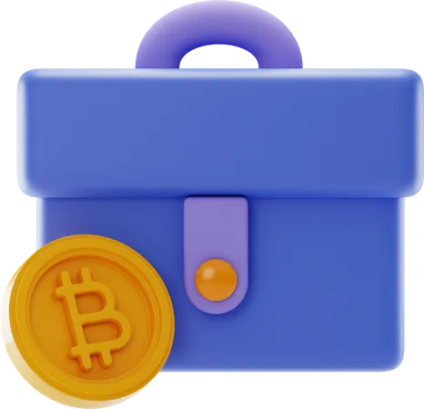 Bag Bitcoin  3D Illustration