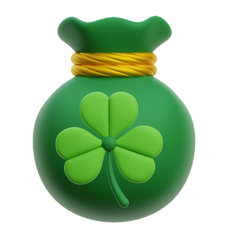 Bag Coin Saint Patrick  3D Icon