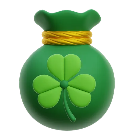 Bag Coin Saint Patrick  3D Icon