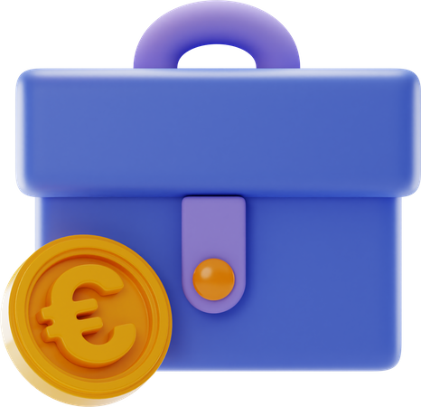 Bag Euro Coin  3D Illustration