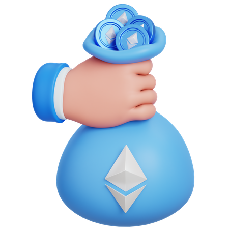 Bag Of Ethereum  3D Icon