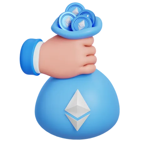 Bag Of Ethereum  3D Icon