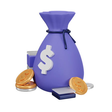 Bag Of Money  3D Icon