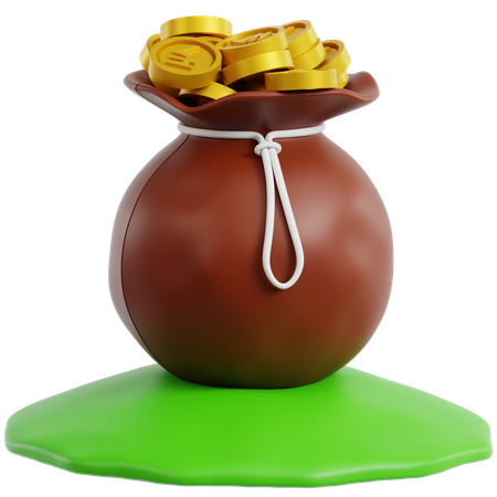 루피 동전 한 봉지  3D Icon