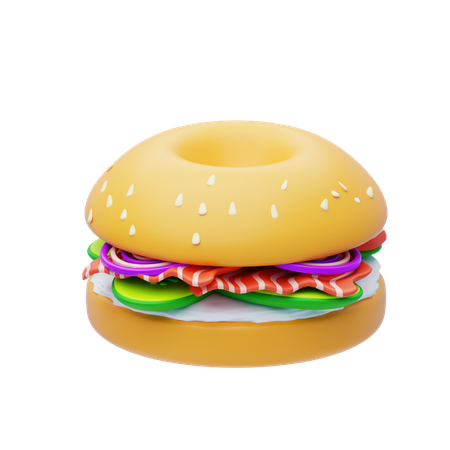 Bagel au saumon fumé  3D Icon