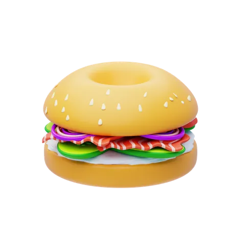 Bagel au saumon fumé  3D Icon