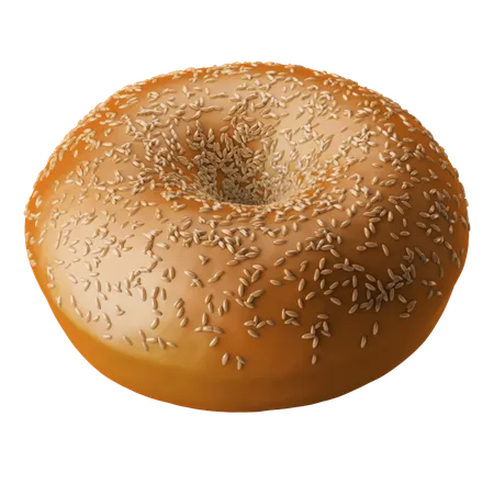 Sesame Bagel Bread Western Dessert 3 D Icon Illustration 3D Icon