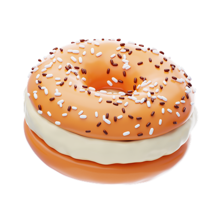 Bagel com cream cheese  3D Icon