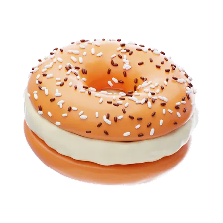 Bagel com cream cheese  3D Icon