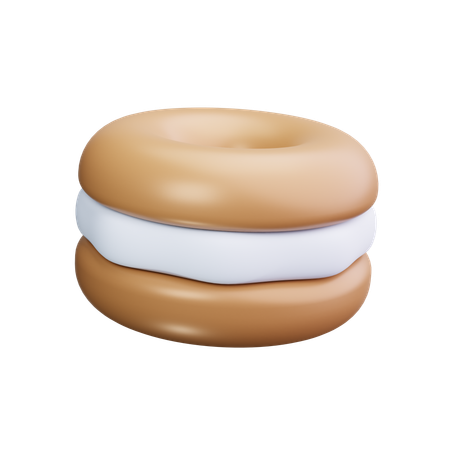 Bagel com cream cheese  3D Icon