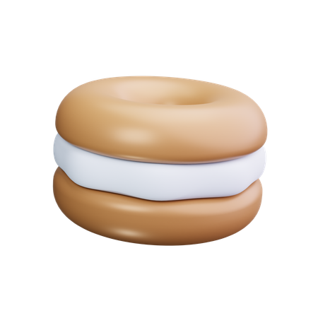 Bagel With Cream Cheese  3D Icon