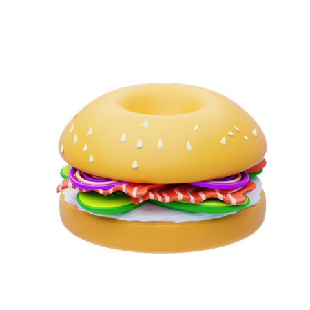 Bagel with Lox  3D Icon