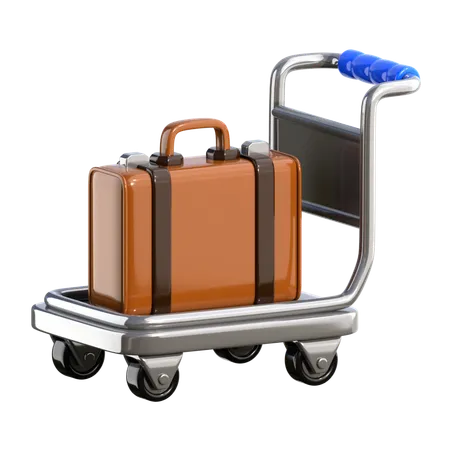 Baggage Cart 3 D Airport Icon 3D Icon