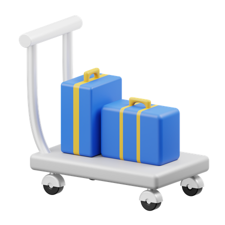 Baggage Trolley 3D Illustration