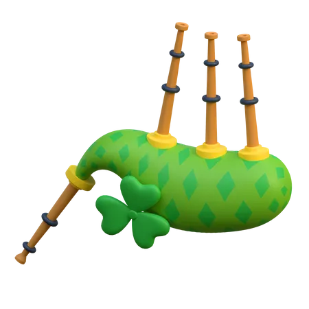 Bagpipes Icon 3 D Saint Patricks Day Holiday Music Instrument Illustration 3D Icon