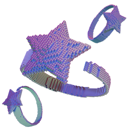 Bague cercle avec étoile  3D Icon