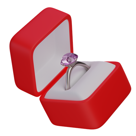 Bague de fiançailles avec boîte  3D Icon