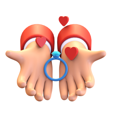 Bague de Saint-Valentin  3D Illustration