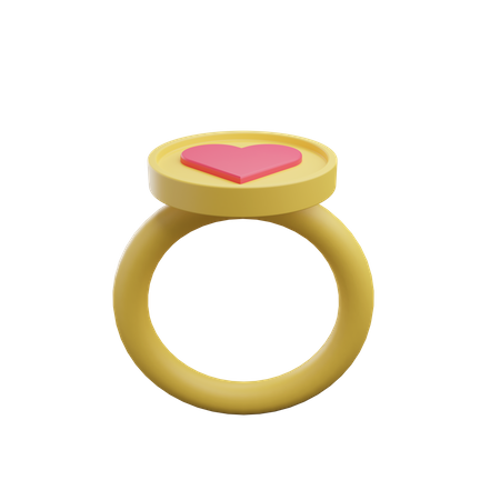 Bague de Saint-Valentin  3D Illustration