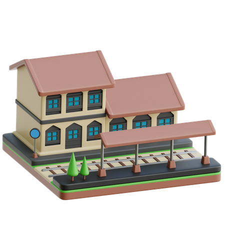 Bahnhof  3D Icon