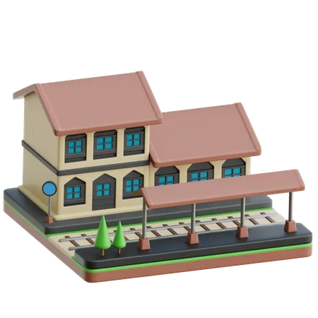 Bahnhof  3D Icon