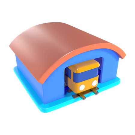 Bahnhof  3D Icon