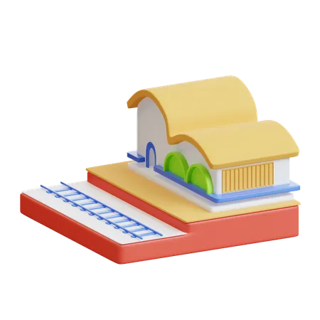 Bahnhof  3D Icon