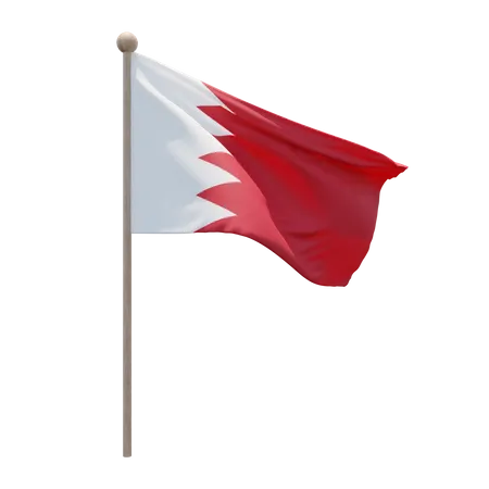 Bahrain-Fahnenmast  3D Flag