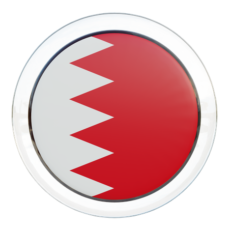 Bahrain Flag Glass  3D Icon