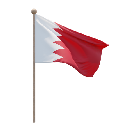 Bahrain Flag Pole  3D Icon