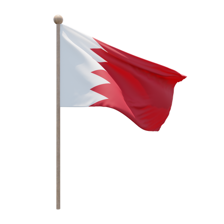Bahrain Flagpole  3D Illustration