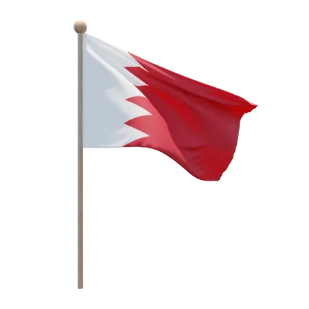 Bahrain Flagpole  3D Illustration
