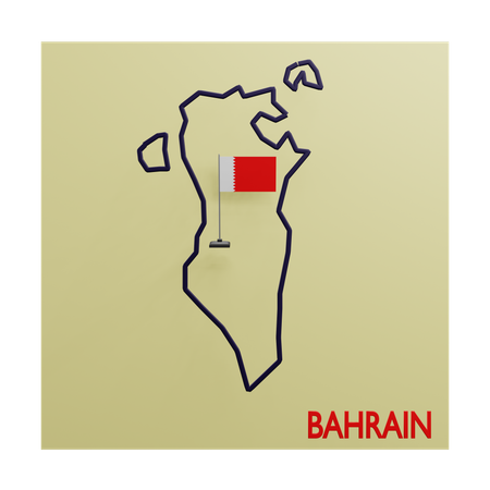 Bahrain Map  3D Icon