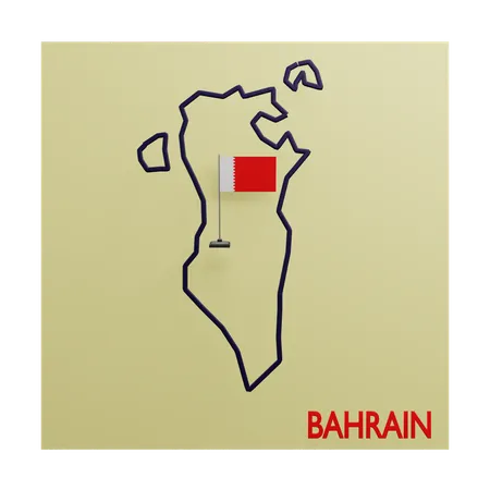 Bahrain Map  3D Icon