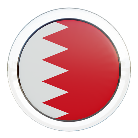 Bahrain Round Flag  3D Icon