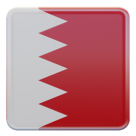 Bahrain Square Flag  3D Icon