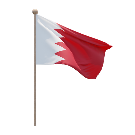 Mât de drapeau de Bahreïn  3D Flag