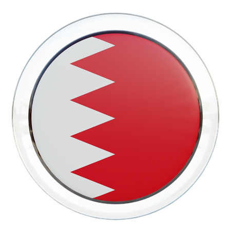 Drapeau rond de Bahreïn  3D Icon