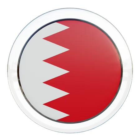 Drapeau rond de Bahreïn  3D Icon