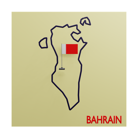 Mapa do Bahrein  3D Icon