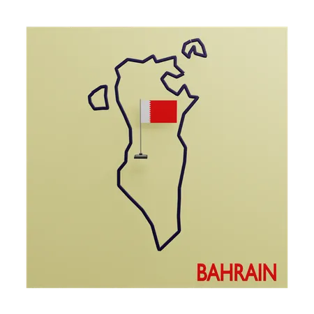 Mapa do Bahrein  3D Icon