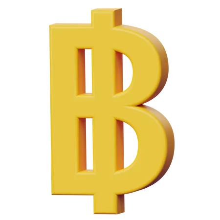 3 D Baht Currency Sign Illustration 3D Icon