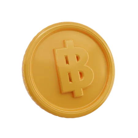 Baht Symbol Coin  3D Icon