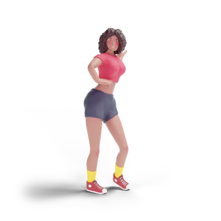 Bailarina afroamericana  3D Illustration