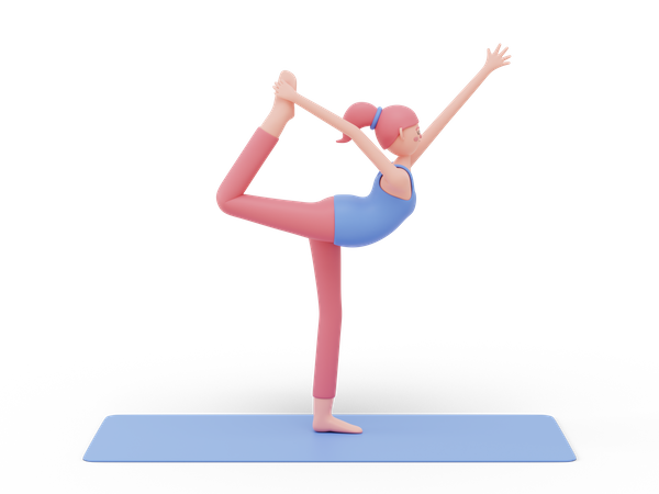 Postura de yoga bailarina  3D Illustration