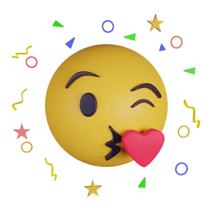 Emoji coeur embrassant  3D Icon